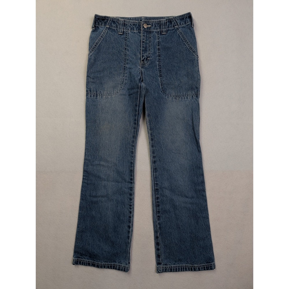 Jordache Womens Jeans 7 / 8 Vintage Carpenter Utility Flap‎ Pocket Blue Denim